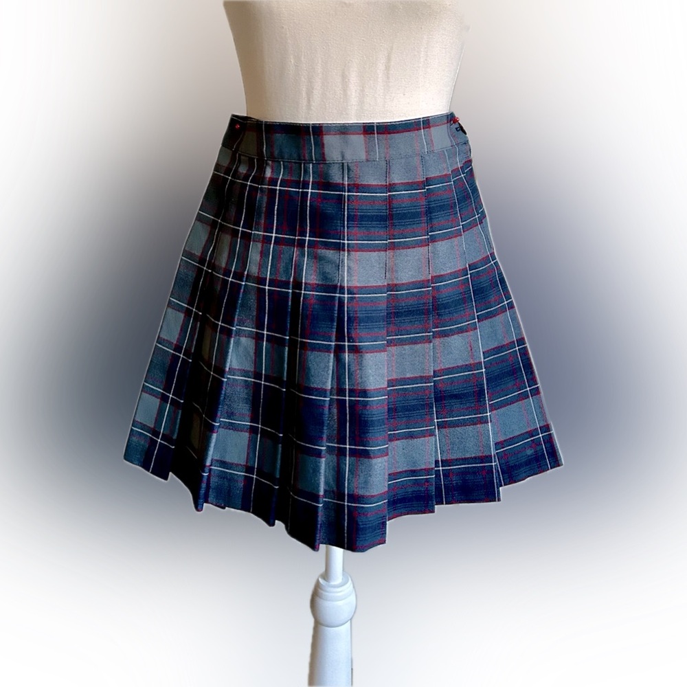 Pleated Plaid mini skirt
